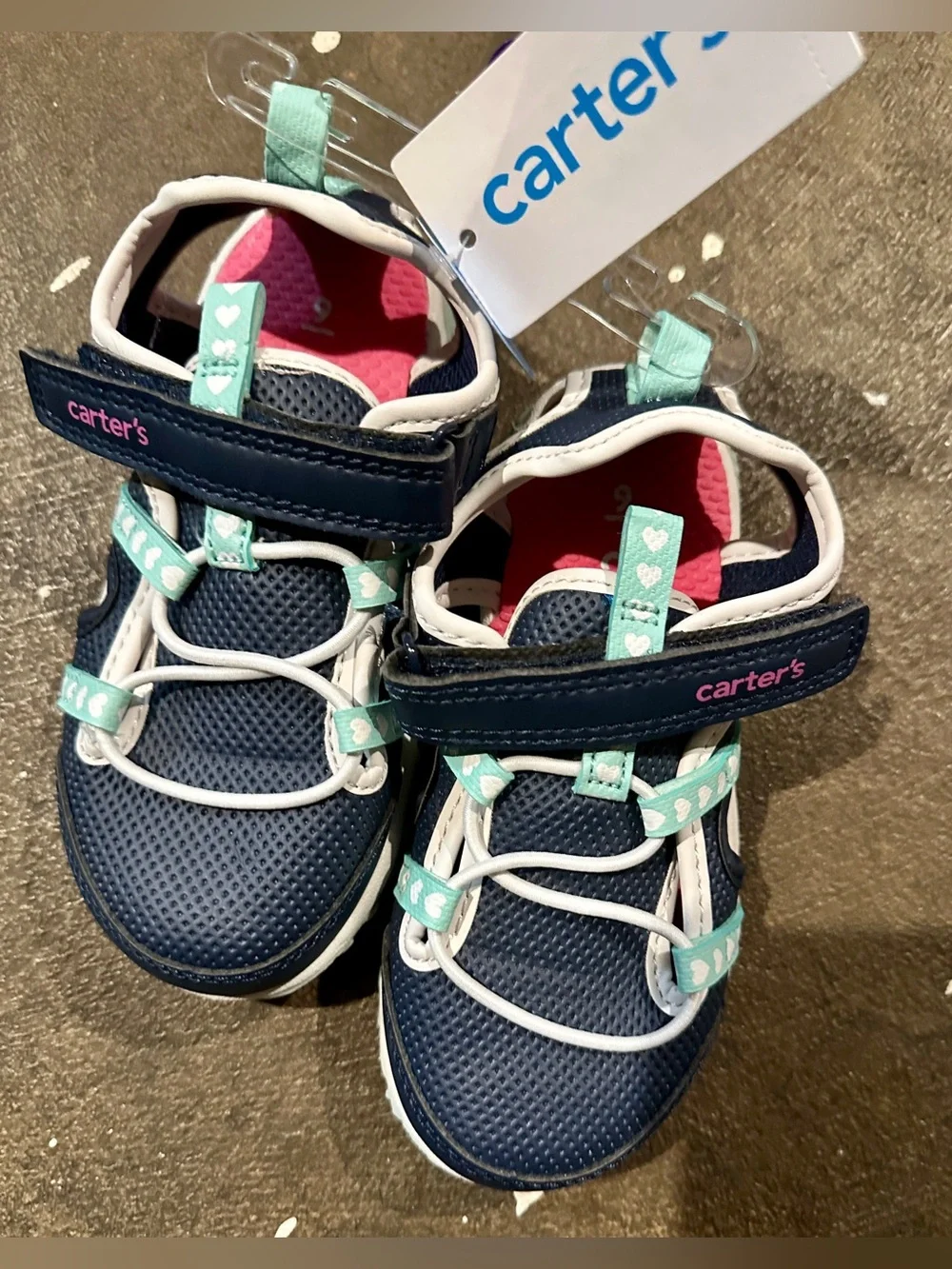 Carter's Navy Sneakers with Mint Accents for Kids